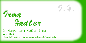 irma hadler business card
